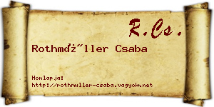 Rothmüller Csaba névjegykártya